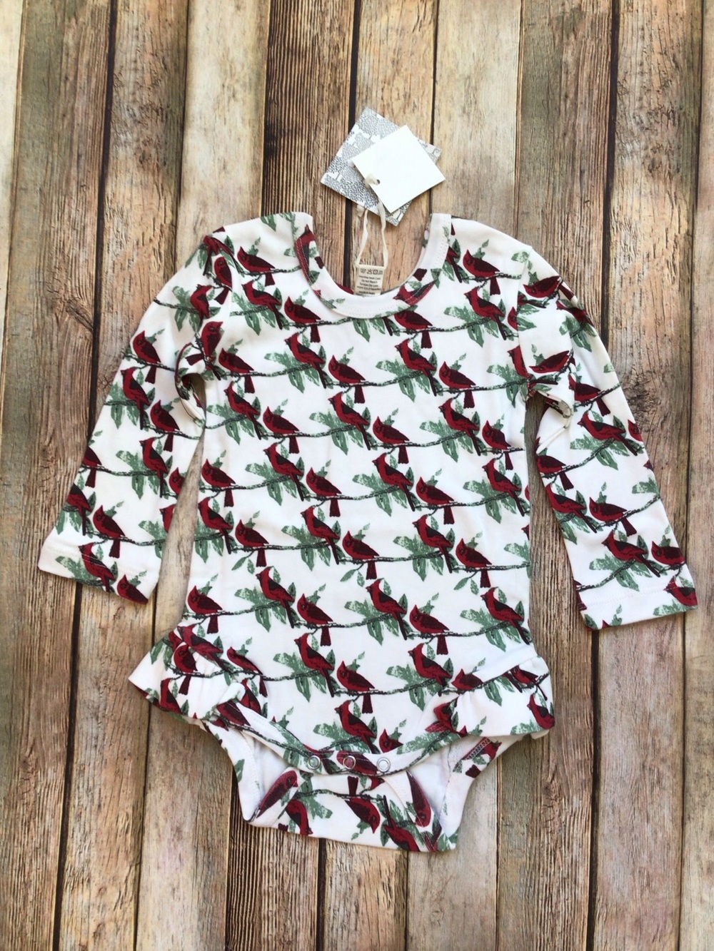 NWT Kate Quinn Cardinal Ruffle Leg Bodysuit
